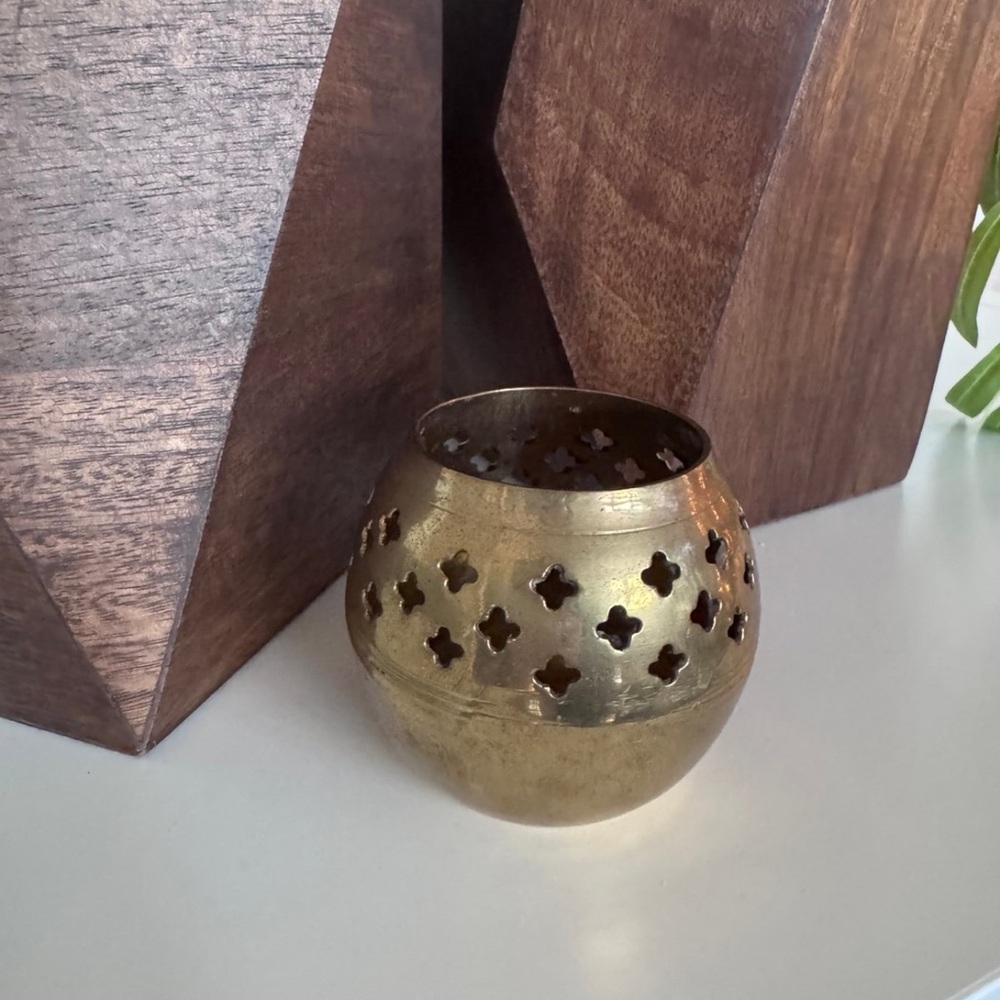 Vintage Brass Candle Votive Holder